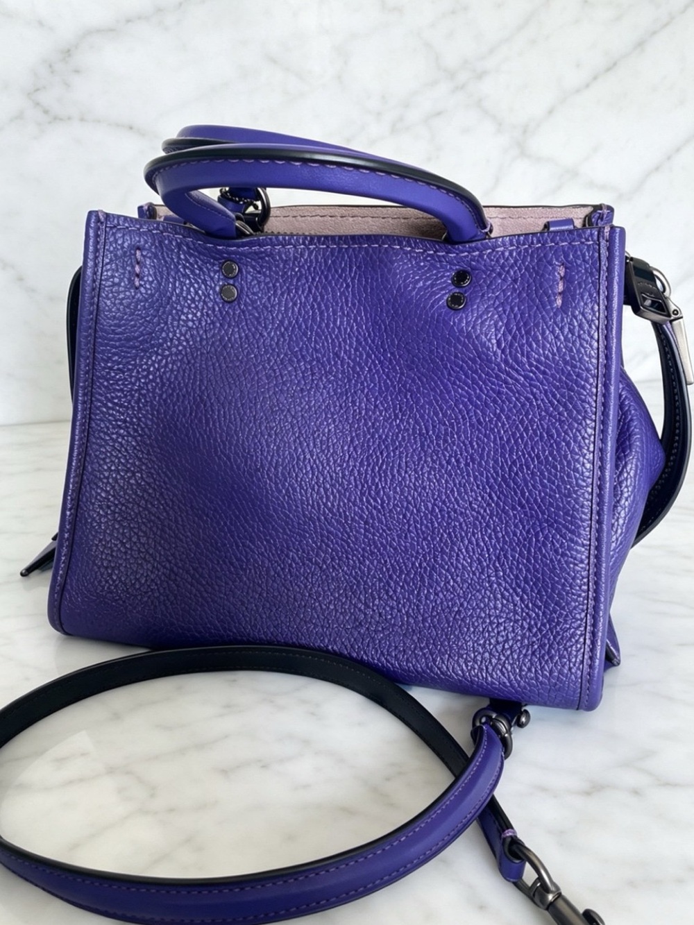 Coach 1941 Disney Rogue Purple Leather Shoulder Bag Collab Rare HTF